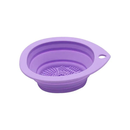 Silicone Makeup Brush Cleaner Folding Powder Puff Cleaning Bowl