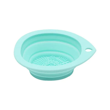 Silicone Makeup Brush Cleaner Folding Powder Puff Cleaning Bowl